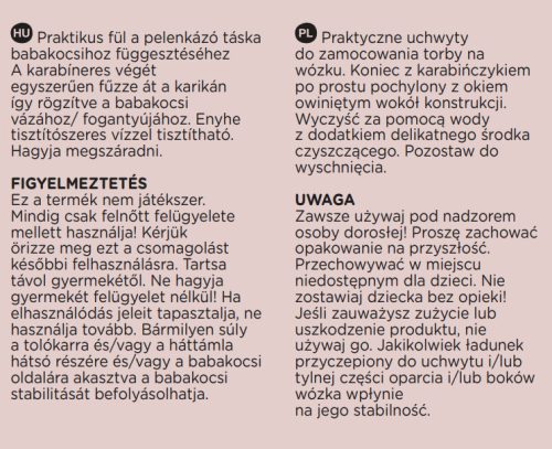 PETITE&MARS Hang Fül a táska felfüggesztéséhez babakocsihoz, 2 db