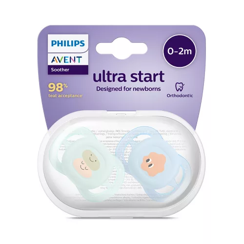 Philips AVENT SCF075/04 Játszócumi ultra start mintás 0-2hó fiús 2 db