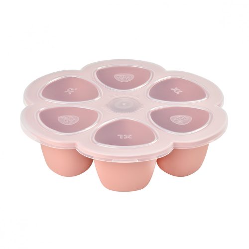 Béaba Szilikon multifunkciós bébiétel tároló - 6 x 150 ml - Sötét rózsaszín -