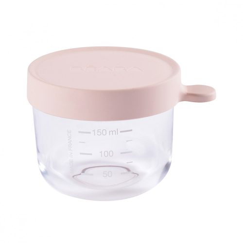 Béaba Tároló doboz kiváló minőségű üvegből - 150 ml - Rózsaszín -