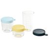 Béaba Üveg tároló doboz szett 3 db - 150 ml Sárga - 250 ml Világoskék - 400 ml Sötétkék -