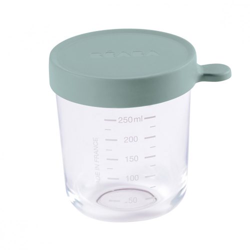 Béaba Tároló doboz kiváló minőségű üvegből - 250 ml - Eukaliptus zöld -
