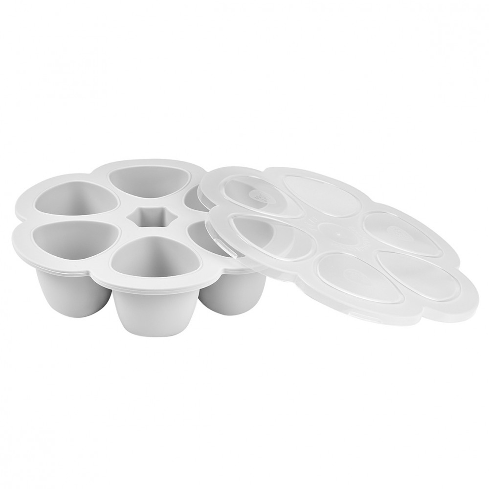 Béaba Szilikon multifunkciós bébiétel tároló - 6 x 90 ml - Halvány köd - (912806)