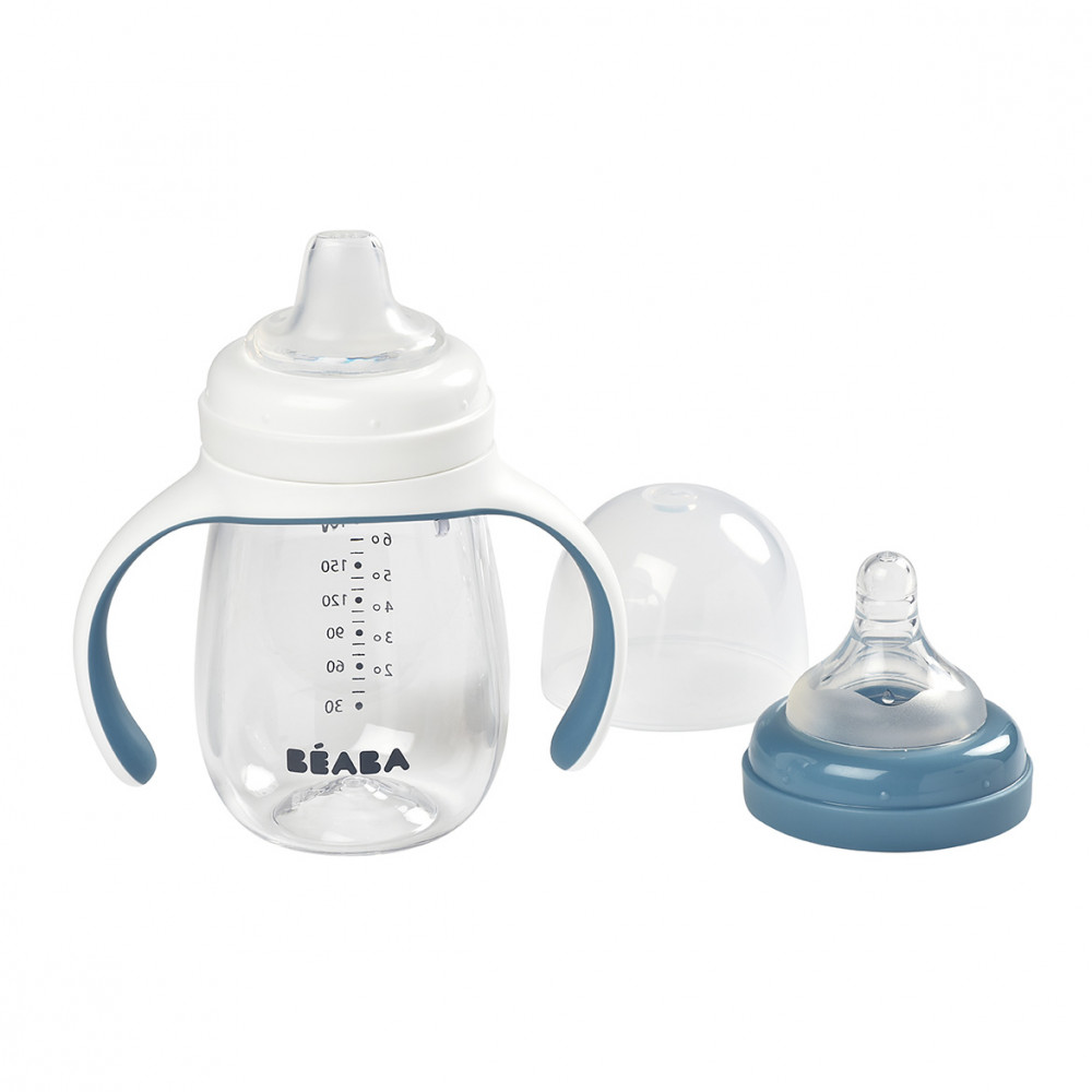 Béaba 2 az 1-ben Tanuló cumisüveg 210 ml - Viharkék (913477)
