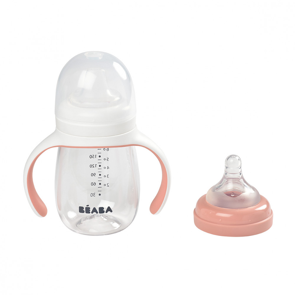 Béaba 2 az 1-ben Tanuló cumisüveg 210 ml - Sötét rózsaszín (913478) Béaba 2 az 1-ben Tanuló cumisüveg 210 ml - Sötét rózsaszín (913478)