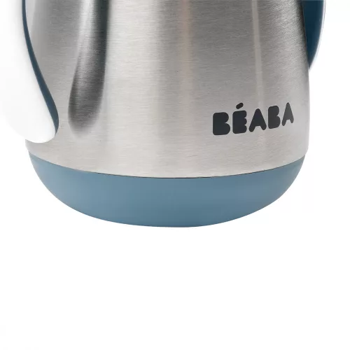 Béaba Rozsdamentes Acél Szívószálas Ivópohár 250 ml - Viharkék