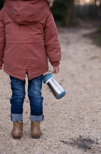 Béaba Rozsdamentes Acél Palack + Fogantyú - 350 ml - Viharkék -