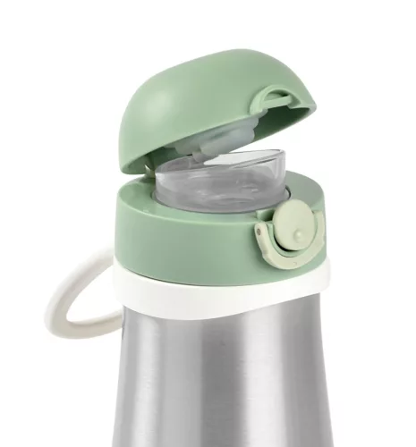 Béaba Rozsdamentes Acél Palack + Fogantyú - 350 ml - Zsályazöld -