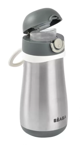 Béaba Rozsdamentes Acél Palack + Fogantyú - 350 ml - Sötétszürke -