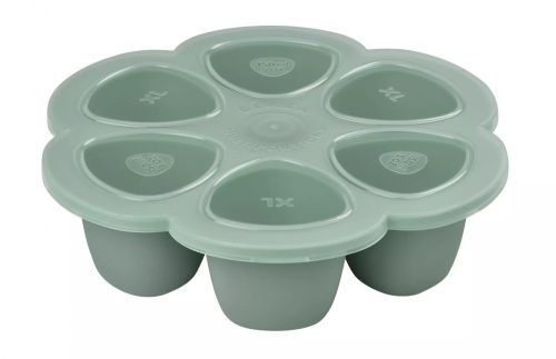 Béaba Szilikon multifunkciós bébiétel tároló - 6 x 150 ml - Zsálya zöld -