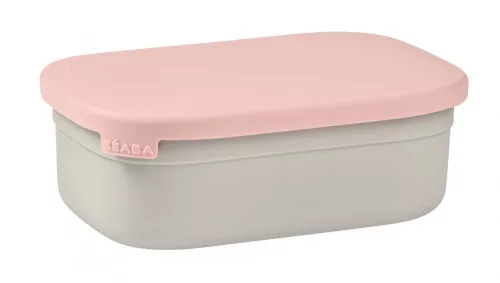Béaba Rozsdamentes acél Uzsonnás doboz - Piszkos rózsaszín/Szürke