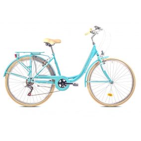   Capriolo Diana 6 sebességes női városi kerékpár 18" Türkizkék