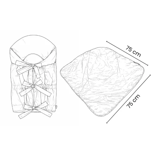 PETITE&MARS Megkötős pólya Nurse tömör kókusz betéttel Light Grey 75x75 cm