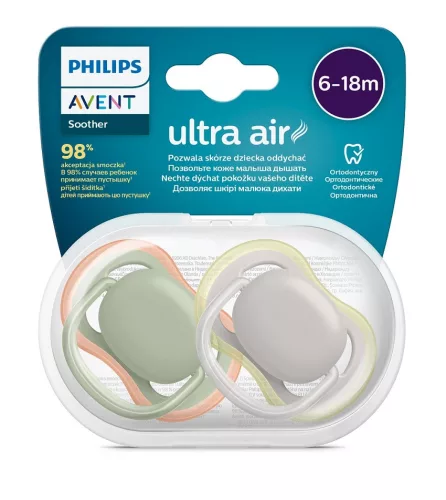 Philips AVENT SCF085/20 ultra air játszócumi neutral 6-18hó 2db
