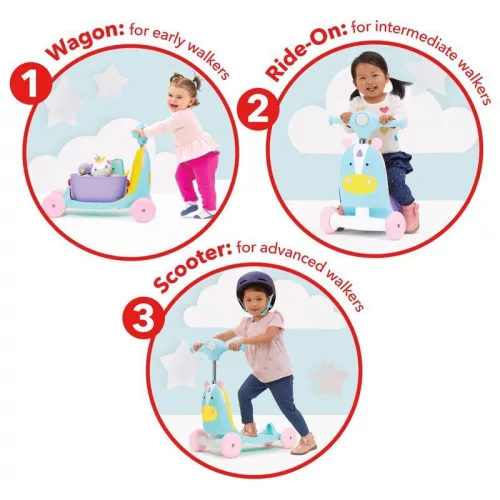 SKIP HOP Zoo ugráló 3 az 1-ben Ride-On Egyszarvú 12h+ 20 kg-ig