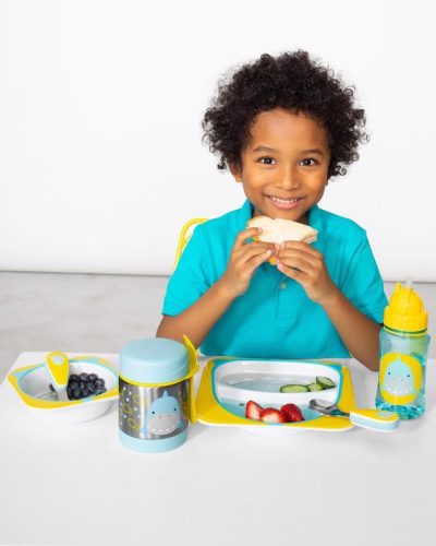 SKIP HOP Zoo Termosz ételhez kanállal/villával Cápa 325 ml, 3év+