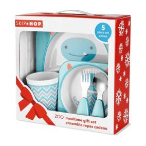   SKIP HOP Zoo Jídelní dárkový set melaminový Winter Yeti 6 m+
