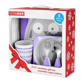   SKIP HOP Zoo Jídelní dárkový set melaminový Winter Sova 6 m+