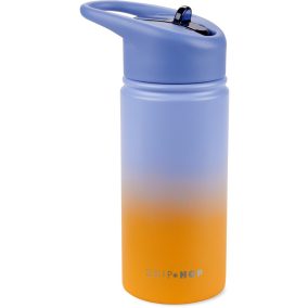   SKIP HOP Rozsdamentes acél szívószálas palack - ombré kék, 450ml