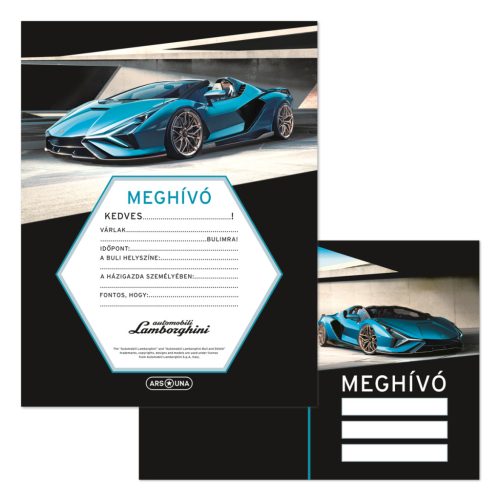 Partimeghívó Borítékkal Lamborghini (5336) 24 - Ars Una