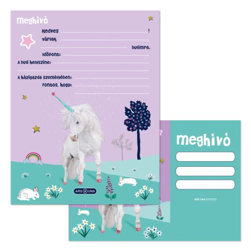 Partimeghívó Borítékkal Cute Animals Unicorn (5448) 25 - Ars Una