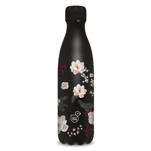 Duplafalú Fémkulacs-500Ml  Flowery Black (5374) 24 - Ars Una