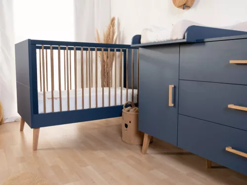 Childhome Bold Blue - Gyermekágy - 70x140 cm + lécek