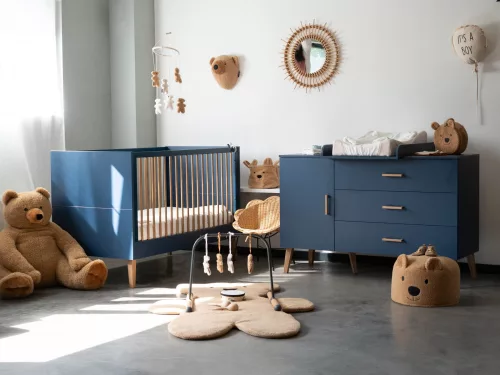 Childhome Bold Blue - Gyermekágy - 70x140 cm + lécek