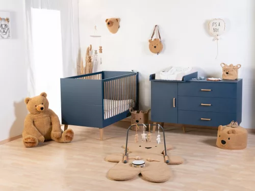 Childhome Bold Blue - Gyermekágy - 70x140 cm + lécek