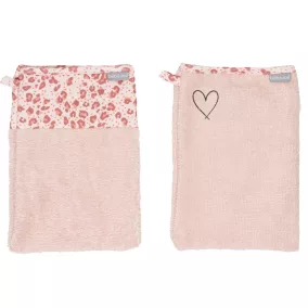   Frottír fürdő törlőkendő szett Bébé-Jou Leopard Pink 2db