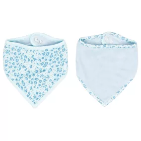 Bandana nyálkendő 2 db Bébé-jou Leopard Blue