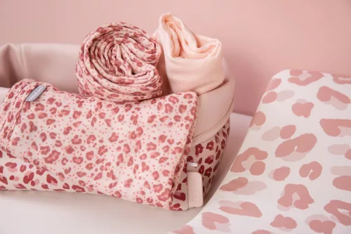 Muszlin törlőkendő bambusszal Bébé-Jou Leopard Pink 3ks