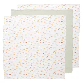  Muszlin pelenka bambuszal 70 × 70 cm 3 drb Bebe-jou Rainbow Sky
