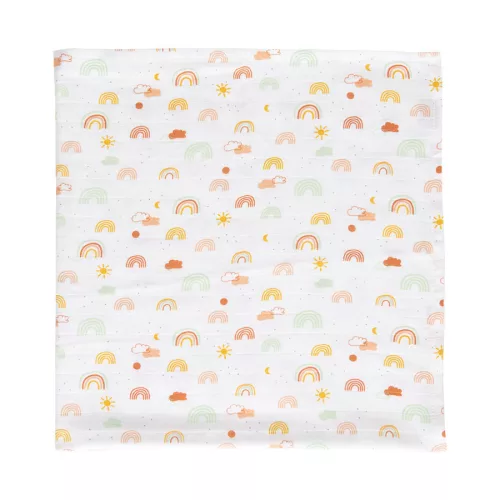 Muszlin pelenka bambuszal 70 × 70 cm 3 drb Bebe-jou Rainbow Sky