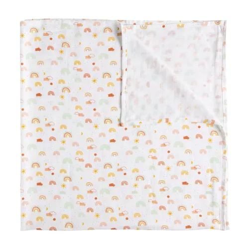 Muszlin pelenka 110x110 cm Rainbow Sky