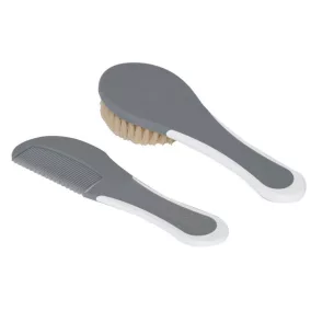   Hajkefe és fésű Bébé-Jou Griffin Grey természetes sörtével