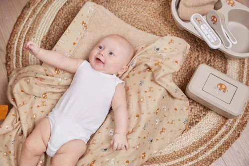 Hajkefe és fésű Bébé-Jou Steppe természetes sörtével