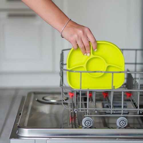 Bblüv Yümi osztott szilikon tányér szett- Lime