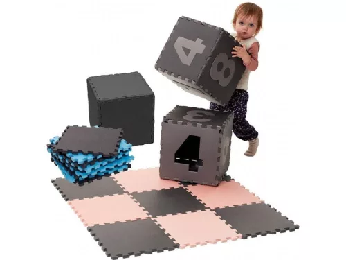 Baby Dan Puzzle habszivacs játszószőnyeg Light Grey 90x90 cm