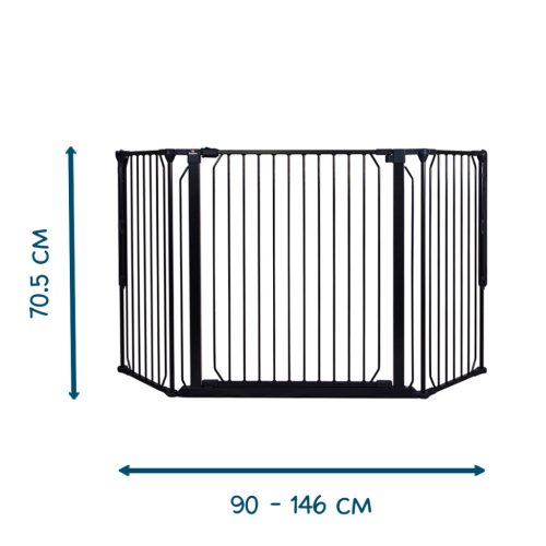 Univerzális térkorlát BabyDan Carl Wide, fekete