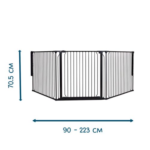 Univerzális térkorlát BabyDan Carl X Wide, fekete