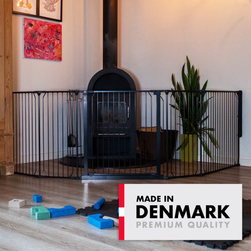 Univerzális térkorlát BabyDan Carl XX Wide, fekete