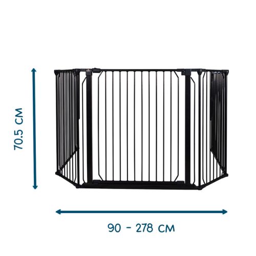 Univerzális térkorlát BabyDan Carl XX Wide, fekete