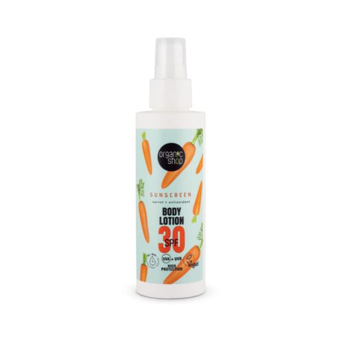 Organic Shop Fényvédő testápoló sárgarépával és antioxidánsokkal SPF30-150ml - 