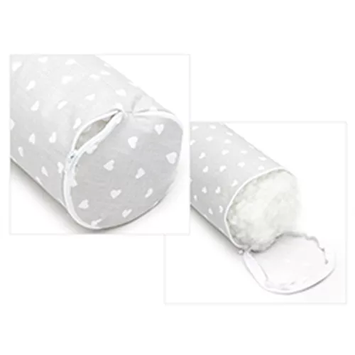 Scamp - Rácsvédő hengerpárna 150 cm /LittleHeartWhiteGray