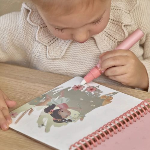 Little Dutch vízzel színező füzet - Rosa Fairy Garden