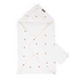   Childhome Fürdőlepedő + arctörlő- 80x80 cm - Szivecskés