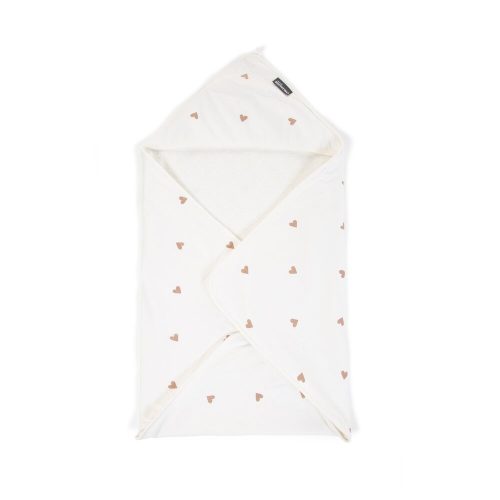 Childhome Fürdőlepedő + arctörlő- 80x80 cm - Szivecskés