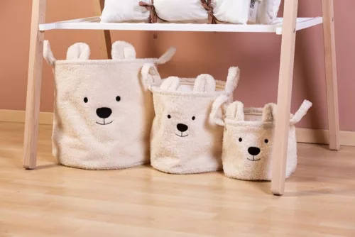 Childhome Teddy Kosárka- 40x40x40 Cm - Törtfehér