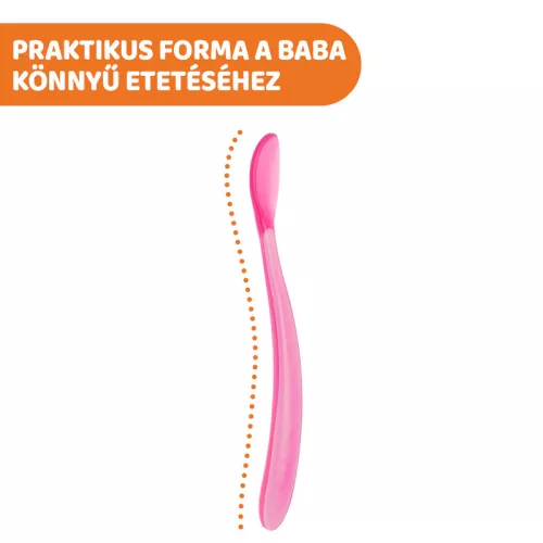 Szilikon kanál hajlékony fejrésszel 2 db csúszásmentes fogás - Chicco